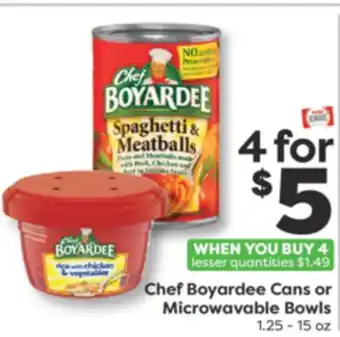 Weis Markets Chef Boyardee Cans or Microwavable Bowls offer