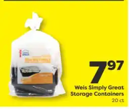 Weis Markets Weis Simply Great Storage Containers 20 ct offer