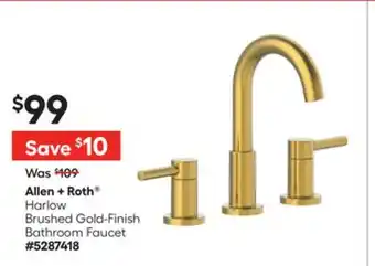 Lowe's Harlow Brushed Gold-Finish Bathroom Faucet offer