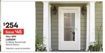 Lowe's In-Stock Savannah Storm Doors offer