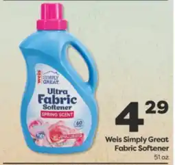 Weis Markets Weis Simply Great Fabric Softener offer