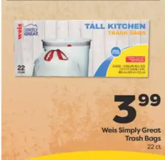 Weis Markets Weis Simply Great Trash Bags offer