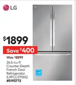 Lowe's 26.5-cu ft Counter-Depth French Door Refrigerator offer