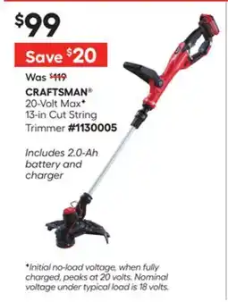 Lowe's 20-Volt Max F 13-in Cut String Trimmer offer