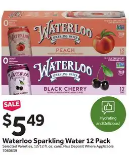 Stop&Shop Waterloo Sparkling Water 12 Pack offer