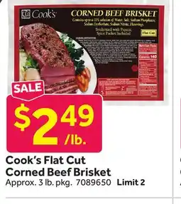 Stop&Shop Cook's Flat Cut Corned Beef Brisket offer