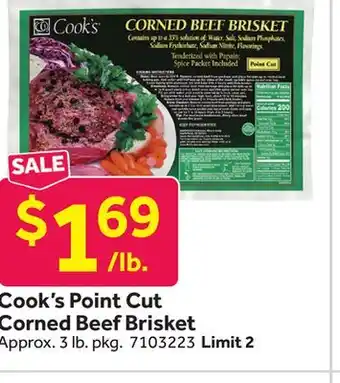 Stop&Shop Cook's Point Cut Corned Beef Brisket offer