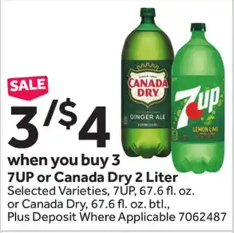 Stop&Shop 7UP or Canada Dry 2 Liter offer