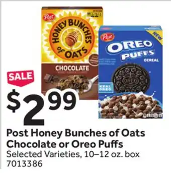 Stop&Shop Post Honey Bunches of Oats Chocolate or Oreo Pu s offer