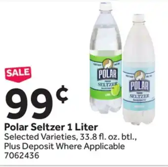 Stop&Shop Polar Seltzer 1 Liter offer