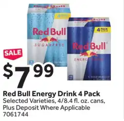 Stop&Shop Red Bull Energy Drink 4 Pack offer