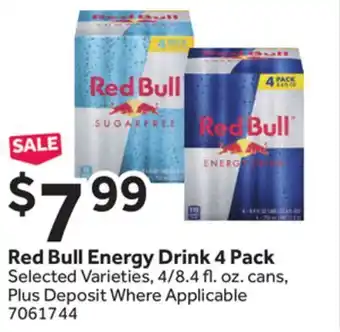 Stop&Shop Red Bull Energy Drink 4 Pack offer