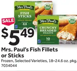 Stop&Shop Mrs. Paul's Fish Fillets or Sticks offer