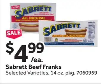 Stop&Shop Sabrett Beef Franks offer