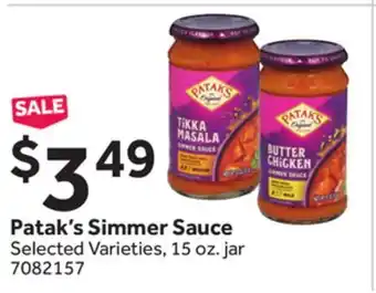 Stop&Shop Patak's Simmer Sauce offer