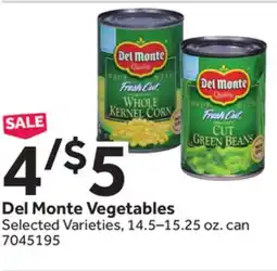 Stop&Shop Del Monte Vegetables offer