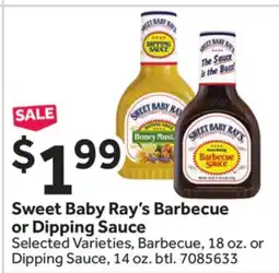 Stop&Shop Sweet Baby Ray's Barbecue or Dipping Sauce offer