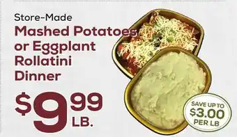 DeCicco & Sons Mashed Potatoes or Eggplant Rollatini Dinner offer