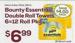 DeCicco & Sons Bounty Essentials Double Roll Towels 6=12 Roll Pkg offer