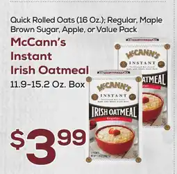 DeCicco & Sons McCann's Instant Irish Oatmeal 11 9-15 2 Oz. Box offer