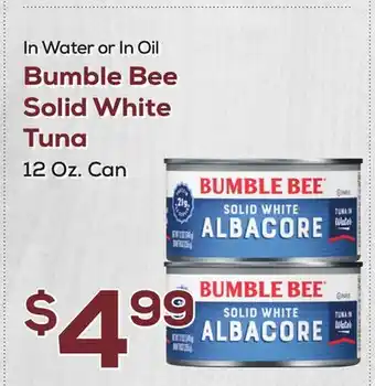 DeCicco & Sons Bumble Bee Solid White Tuna offer