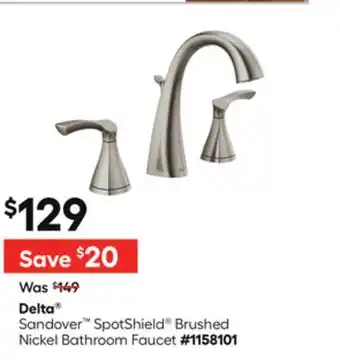 Lowe's Sandover SpotShield Brushed Nickel Bathroom Faucet offer