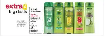 CVS Fructis shampoo or conditioner 10.2-17.3 oz offer