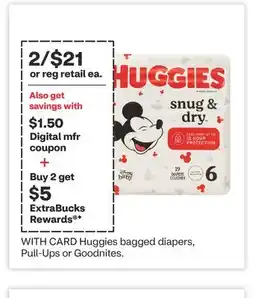 CVS Huggies bagged diapers, Pull-Ups or Goodnites offer