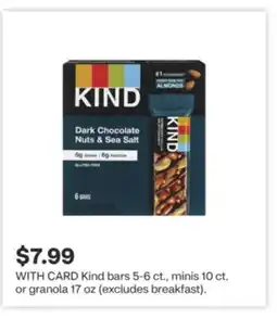 CVS Kind bars 5-6 ct., minis 10 ct. or granola 17 oz offer