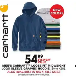 Blain's Farm & Fleet MEN'S CARHARTT LOOSE FIT MIDWEIGHT LOGO SLEEVE GRAPHIC HOODIE offer