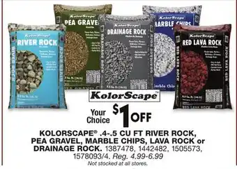 Blain's Farm & Fleet KOLORSCAPE .4-.5 CU FT RIVER ROCK, PEA GRAVEL, MARBLE CHIPS, LAVA ROCK or DRAINAGE ROCK offer