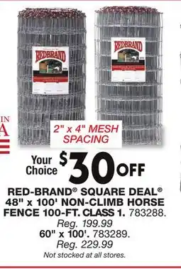 Blain's Farm & Fleet RED-BRAND SQUARE DEAL 48 x100' NON-CLIMB HORSE FENCE 100-FT. CLASS 1 offer