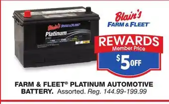 Blain's Farm & Fleet FARM & FLEET PLATINUM AUTOMOTIVE BATTERY offer