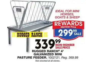 Blain's Farm & Fleet RUGGED RANCH 4' GALVANIZED MINI PASTURE FEEDER offer