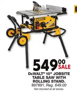 Blain's Farm & Fleet DEWALT 10 JOBSITE TABLE SAW WITH ROLLING STAND offer