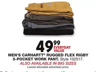 Blain's Farm & Fleet MEN'S CARHARTT RUGGED FLEX RIGBY 5-POCKET WORK PANT offer