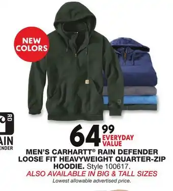 Blain's Farm & Fleet MEN'S CARHARTT RAIN DEFENDER LOOSE FIT HEAVYWEIGHT QUARTER-ZIP HOODIE offer