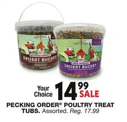 Blain's Farm & Fleet PECKING ORDER POULTRY TREAT TUBS offer