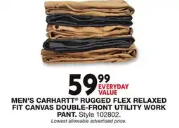 Blain's Farm & Fleet MEN'S CARHARTT RUGGED FLEX RELAXED FIT CANVAS DOUBLE-FRONT UTILITY WORK PANT offer