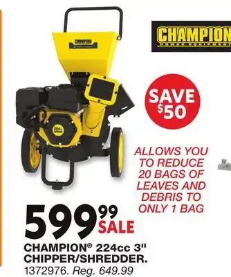 Blain's Farm & Fleet CHAMPION 224cc 3 CHIPPER/SHREDDER offer