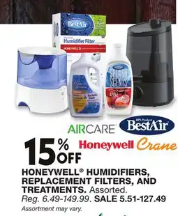 Blain's Farm & Fleet HONEYWELL HUMIDIFIERS, REPLACEMENT FILTERS, AND TREATMENTS offer