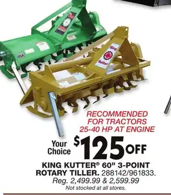 Blain's Farm & Fleet KING KUTTER 60 3-POINT ROTARY TILLER offer