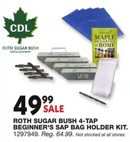 Blain's Farm & Fleet ROTH SUGAR BUSH 4-TAP BEGINNER'S SAP BAG HOLDER KIT offer