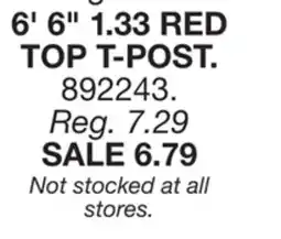 Blain's Farm & Fleet 6' 6 1.33 RED TOP T-POST offer