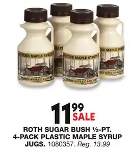 Blain's Farm & Fleet ROTH SUGAR BUSH ½-PT. 4-PACK PLASTIC MAPLE SYRUP JUGS offer