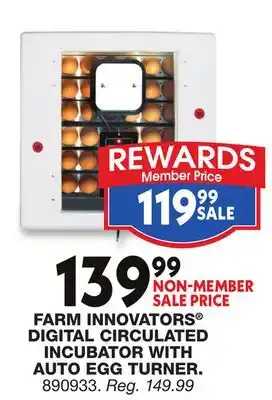 Blain's Farm & Fleet FARM INNOVATORS DIGITAL CIRCULATED INCUBATOR WITH AUTO EGG TURNER offer