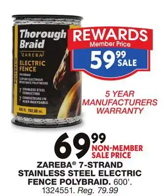 Blain's Farm & Fleet ZAREBA 7-STRAND STAINLESS STEEL ELECTRIC FENCE POLYBRAID offer