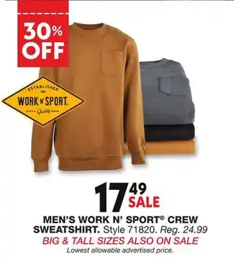 Blain's Farm & Fleet MEN'S WORK N' SPORT CREW SWEATSHIRT offer