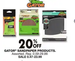 Blain's Farm & Fleet GATOR SANDPAPER PRODUCTS offer