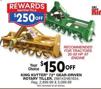 Blain's Farm & Fleet KING KUTTER 72 GEAR-DRIVEN ROTARY TILLER offer